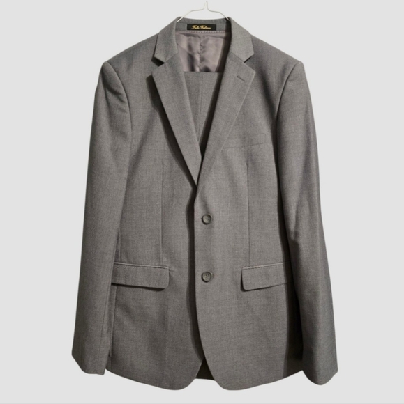 Fabio Fabrinni 3-Piece Suit Men's 34S Gray Slim Fit 2-Button Notch Lapel Formal - Picture 1 of 11